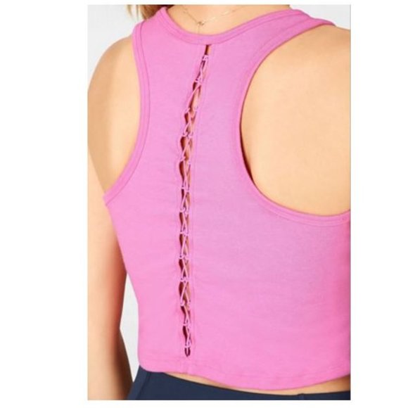 Fabletics Tops - Fabletics Bree Lace Up tank in Pink Surf